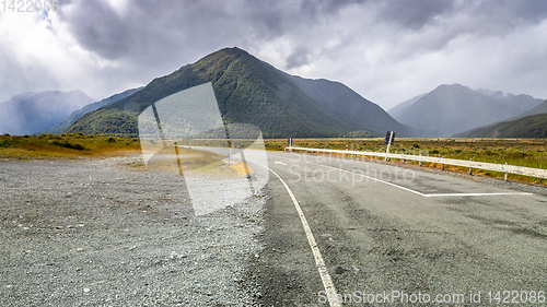 Image of dramatic landscape scenery Arthur\'s pass in south New Zealand