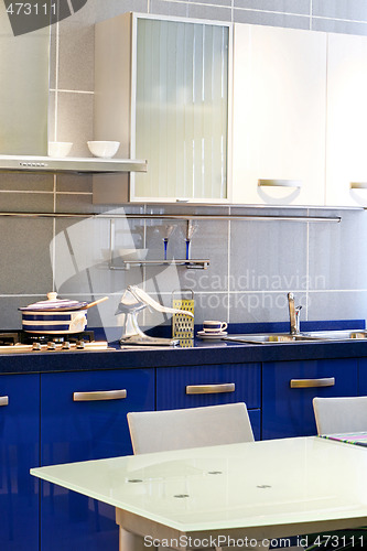 Image of Blue kitchen vertical