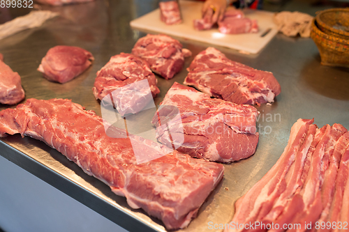 Image of Raw meat in wet market
