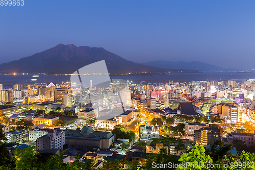 Image of Sakurajima at night