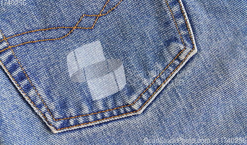 Image of Fragment of classic blue jeans