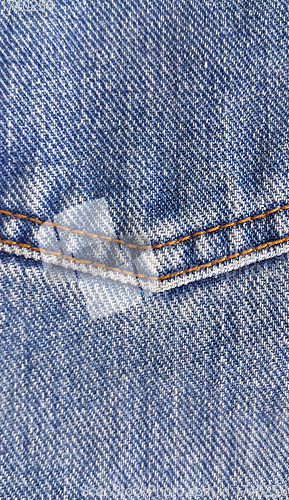 Image of Fragment of classic blue fashioned jeans