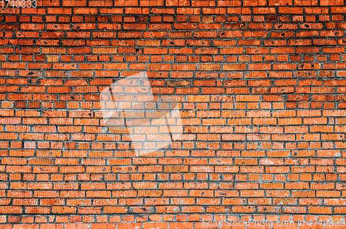 Image of Red brick wall, grunge texture