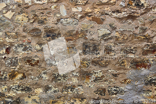 Image of Close-up of ancient stone wall background