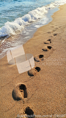 Image of Footprints on the sandy beach