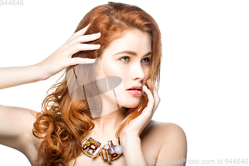 Image of girl with beautiful long red hair