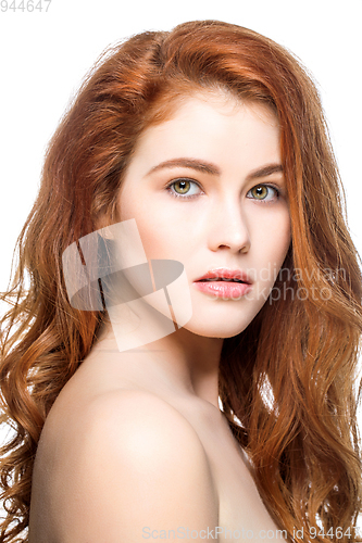 Image of girl with beautiful long red hair