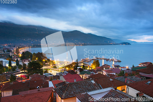 Image of Ohrid city on a lake