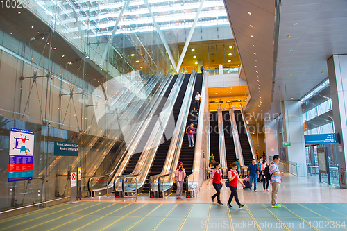 Image of Escalators at Changi Airport, Singapore