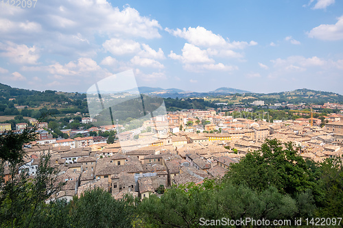 Image of panoramic view to San Severino Marche Italy