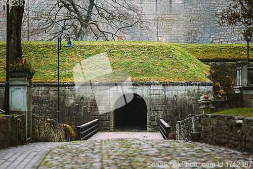 Image of Kuressaare, Saaremaa Island, Estonia. Entrance To Episcopal Castle. Traditional Medieval Architecture, Famous Attraction Landmark