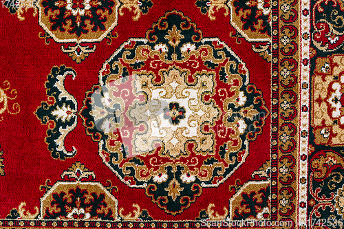 Image of Oriental Persian Carpet Texture Background With East Patterns.