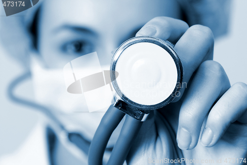 Image of Young doctor with stethoscope.