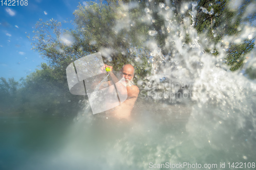 Image of water battle at the summer lake