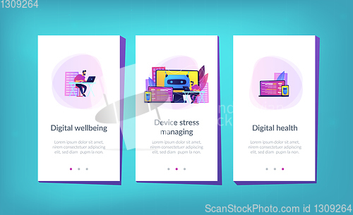 Image of Digital wellbeing app interface template.