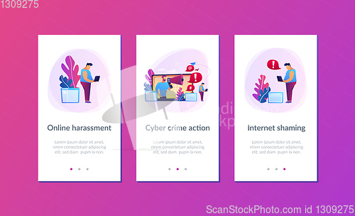 Image of Internet shaming app interface template.