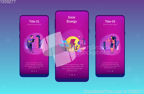 Image of Solar energy app interface template.