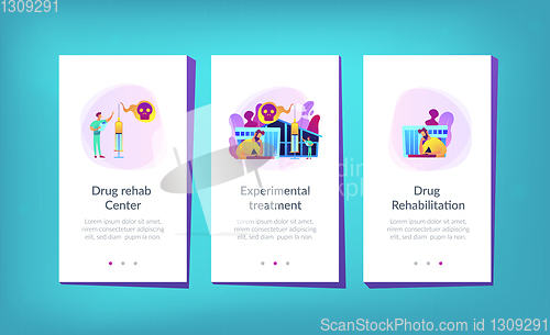 Image of Drug rehab center app interface template.