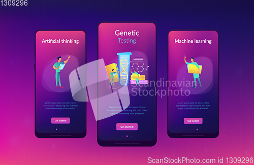 Image of Genetic testing app interface template.