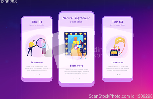 Image of Organic cosmetics app interface template.