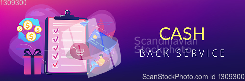 Image of Cash back concept banner header.