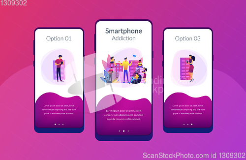 Image of Smartphone addiction app interface template.