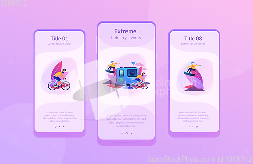 Image of Extreme tourism app interface template.