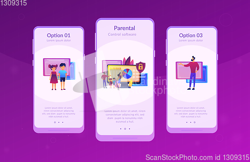 Image of Parental control software app interface template.
