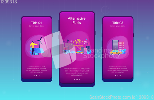 Image of Alternative fuel app interface template.
