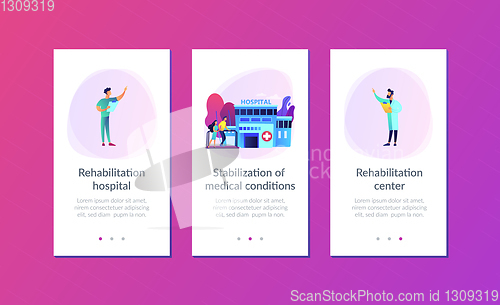 Image of Rehabilitation center app interface template.
