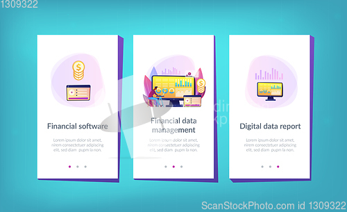 Image of Financial data management app interface template.