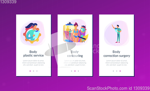 Image of Body contouring app interface template.