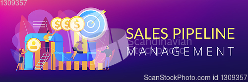 Image of Sales pipeline management concept banner header.