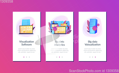 Image of Big data visualization app interface template.