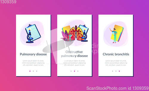 Image of Obstructive pulmonary disease app interface template.