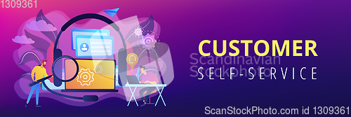 Image of Customer self-service concept banner header.