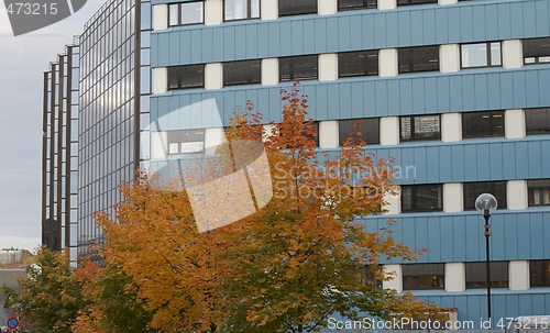 Image of Blue Office building. 