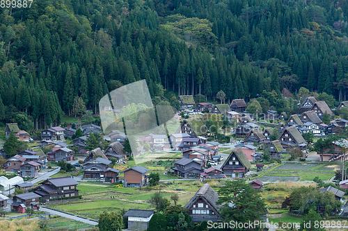 Image of Shirakawago in Japan at evening