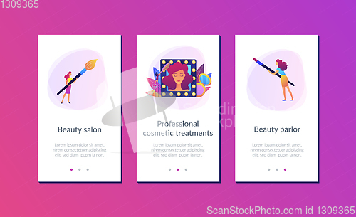 Image of Beauty salon app interface template.