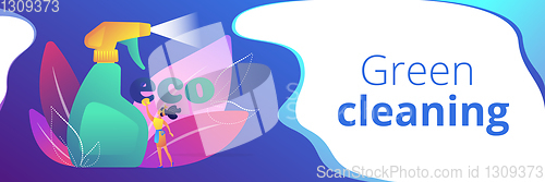 Image of Green cleaning concept banner header.