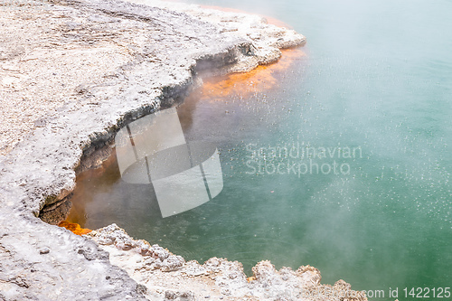 Image of hot sparkling lake in New Zealand