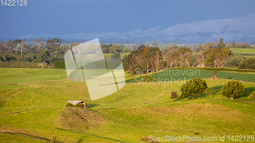 Image of sunset landscape New Zealand north island