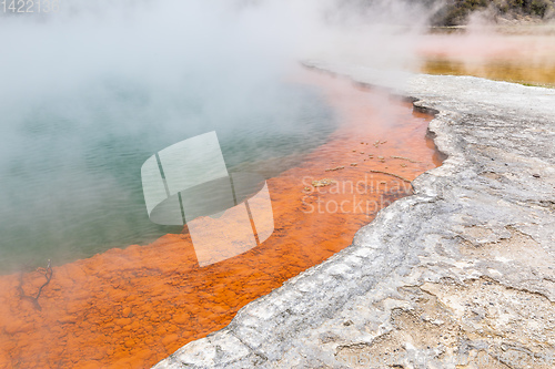 Image of hot sparkling lake in New Zealand