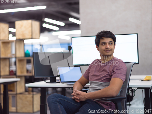 Image of Portrait of smiling software developer