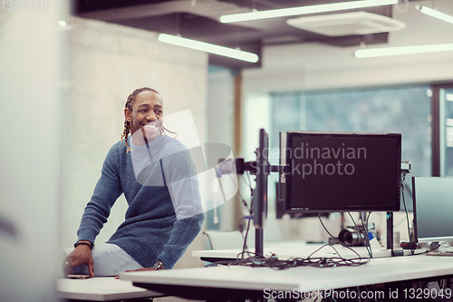 Image of Portrait of black male software developer