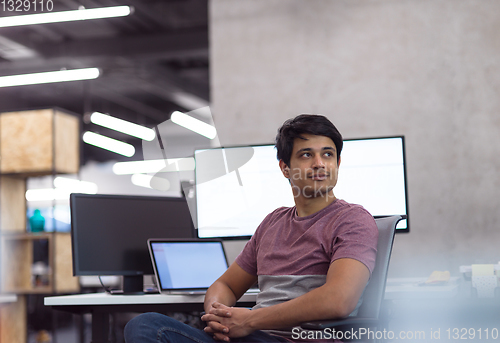 Image of Portrait of smiling software developer