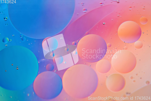 Image of Colorful abstract background with oil drops on water