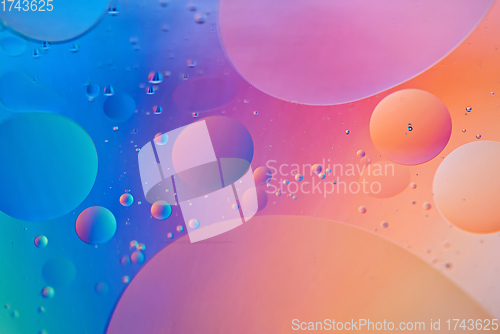 Image of Colorful abstract background with oil drops on water