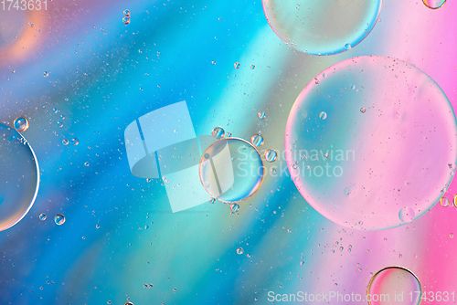 Image of Colorful abstract background with oil drops on water