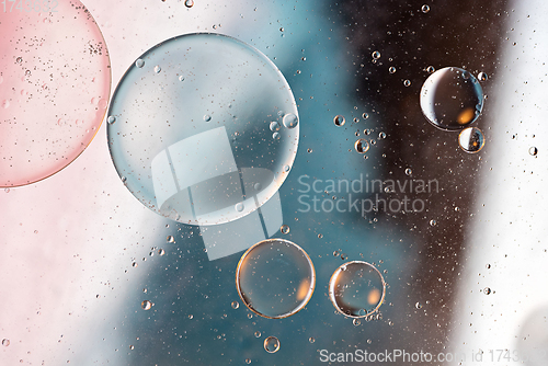 Image of Colorful abstract background with oil drops on water